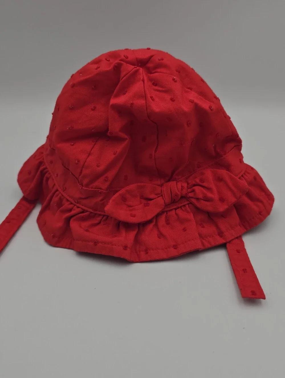 Gymboree Infants Girls Cotton Red Sun Bucket Hat Size 0-3 Months